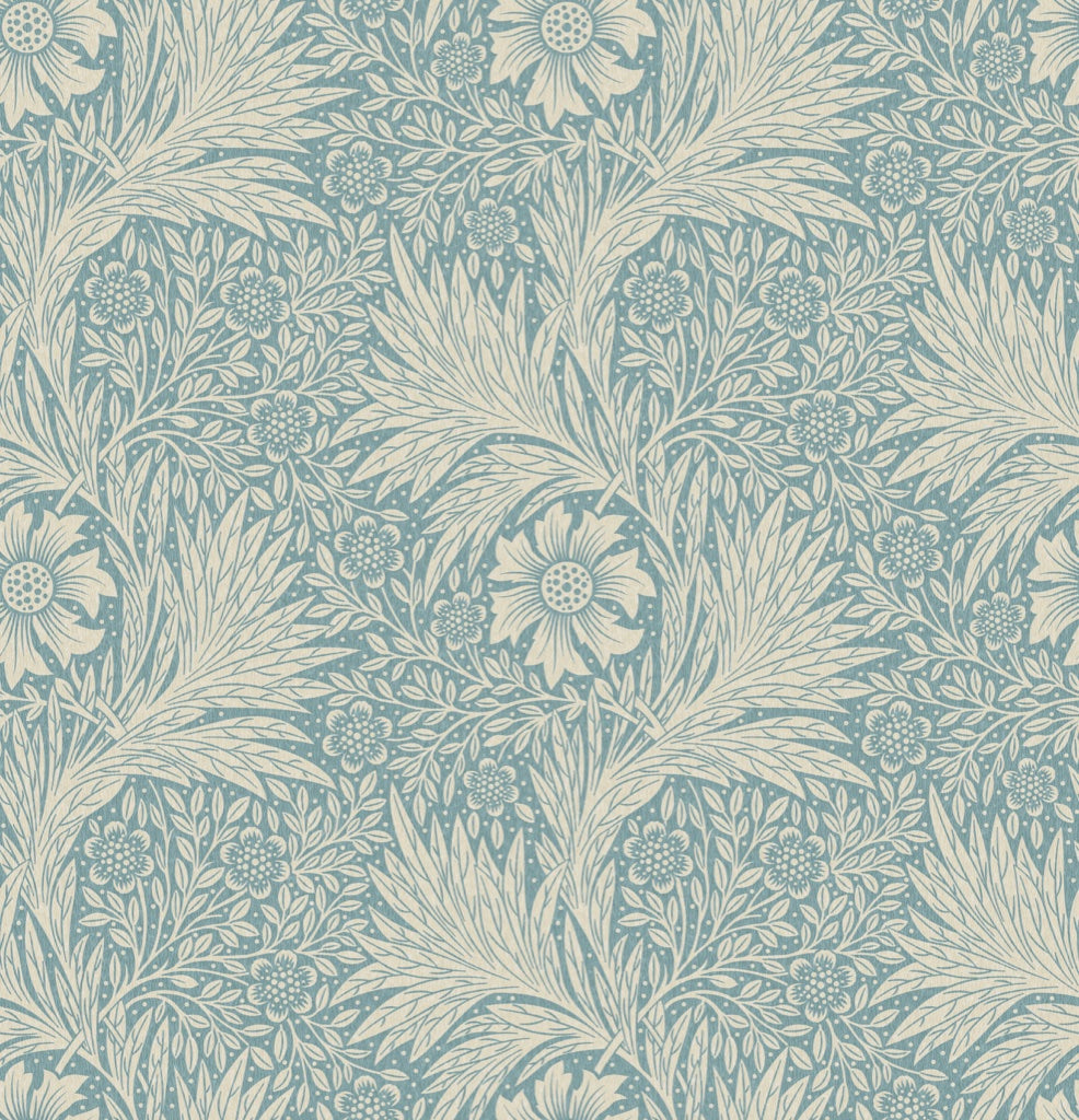 Botanical Floral Wallpaper Teal Vintage Pattern Wall Mural pattern artwork