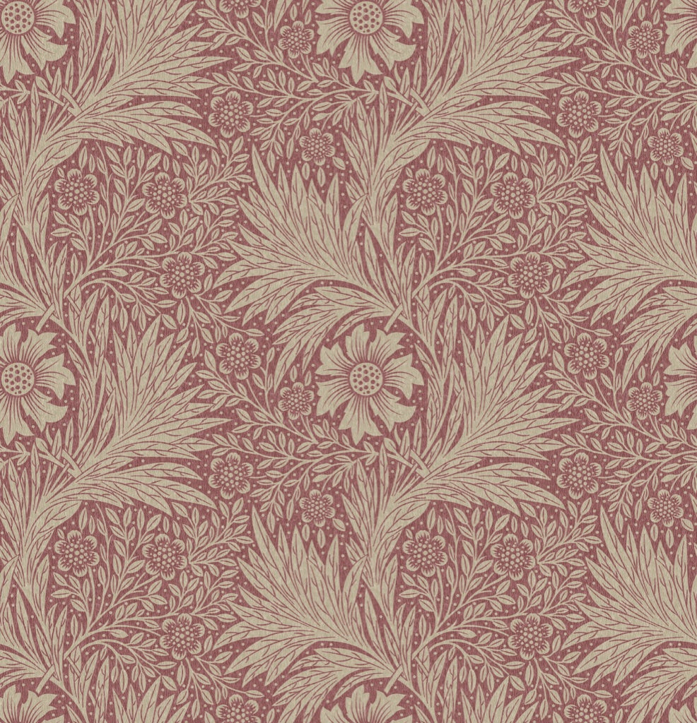 Vintage Floral Wallpaper Burgundy Botanical Pattern Wall Mural pattern artwork