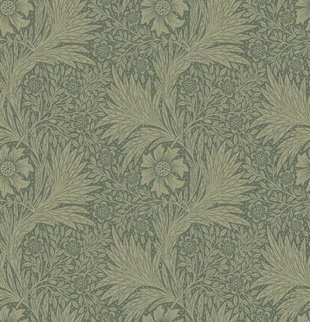 Vintage Floral Wallpaper Sage Green Botanical Pattern Wall Mural pattern artwork