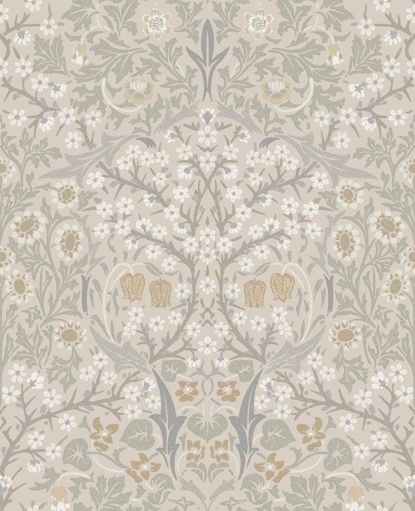 Vintage Floral Wallpaper Gray Vine Pattern Wall Mural pattern artwork