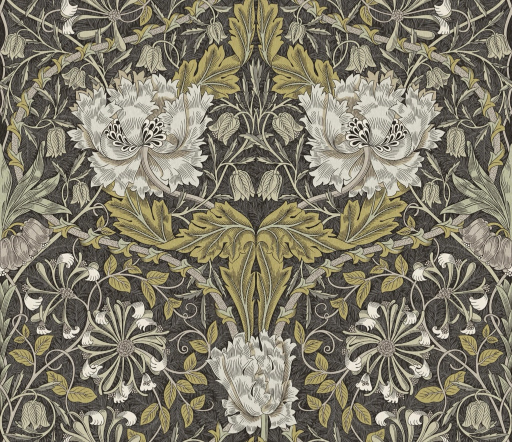 Vintage Floral Wallpaper Dark Botanical Vine Pattern Wall Mural pattern artwork