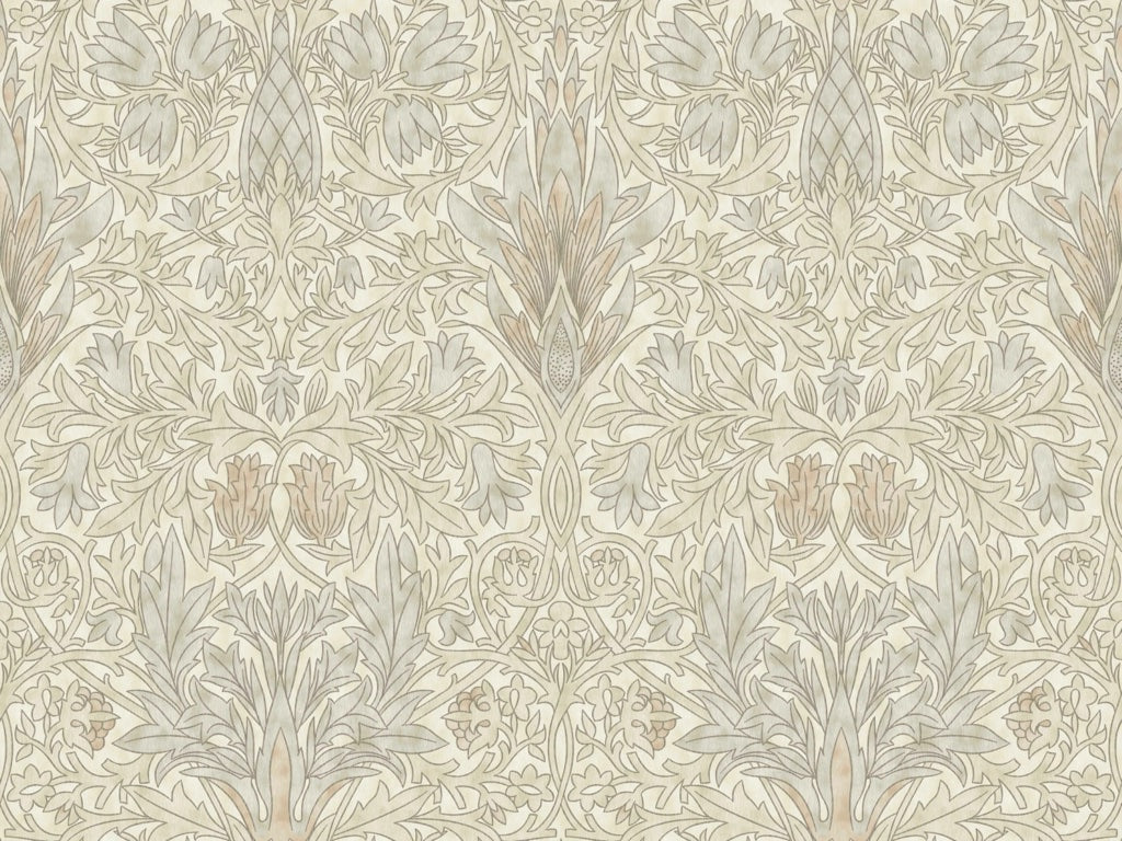 Vintage Damask Wallpaper Sage Gray Botanical Pattern Wall Mural pattern artwork
