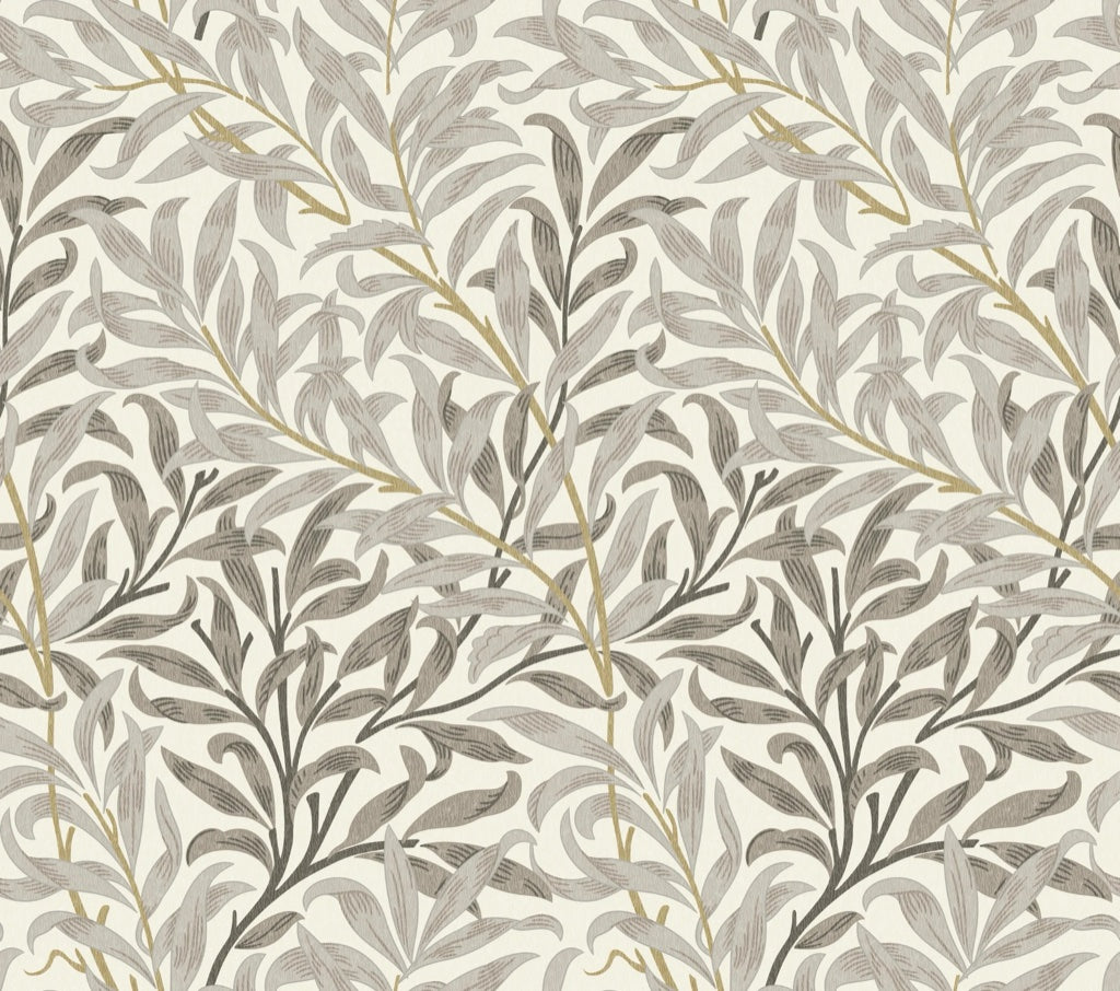 Willow Leaf Wallpaper Neutral Botanical Pattern Wall Mural pattern artwork