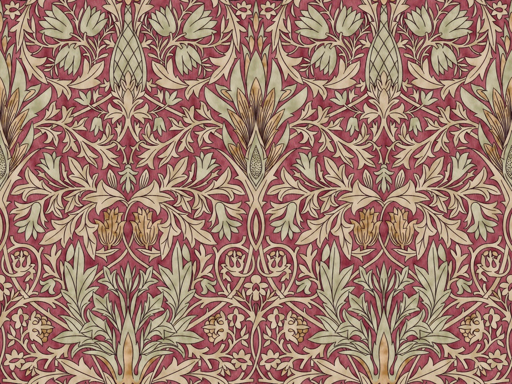 Damask Floral Wallpaper Burgundy Vine Pattern Wall Mural pattern artwork