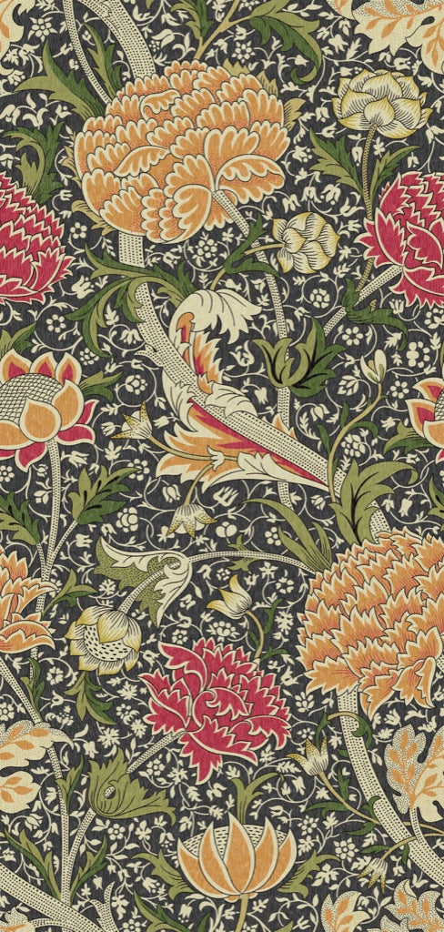 Vintage Floral Wallpaper Dark Background Botanical Wall Mural pattern artwork