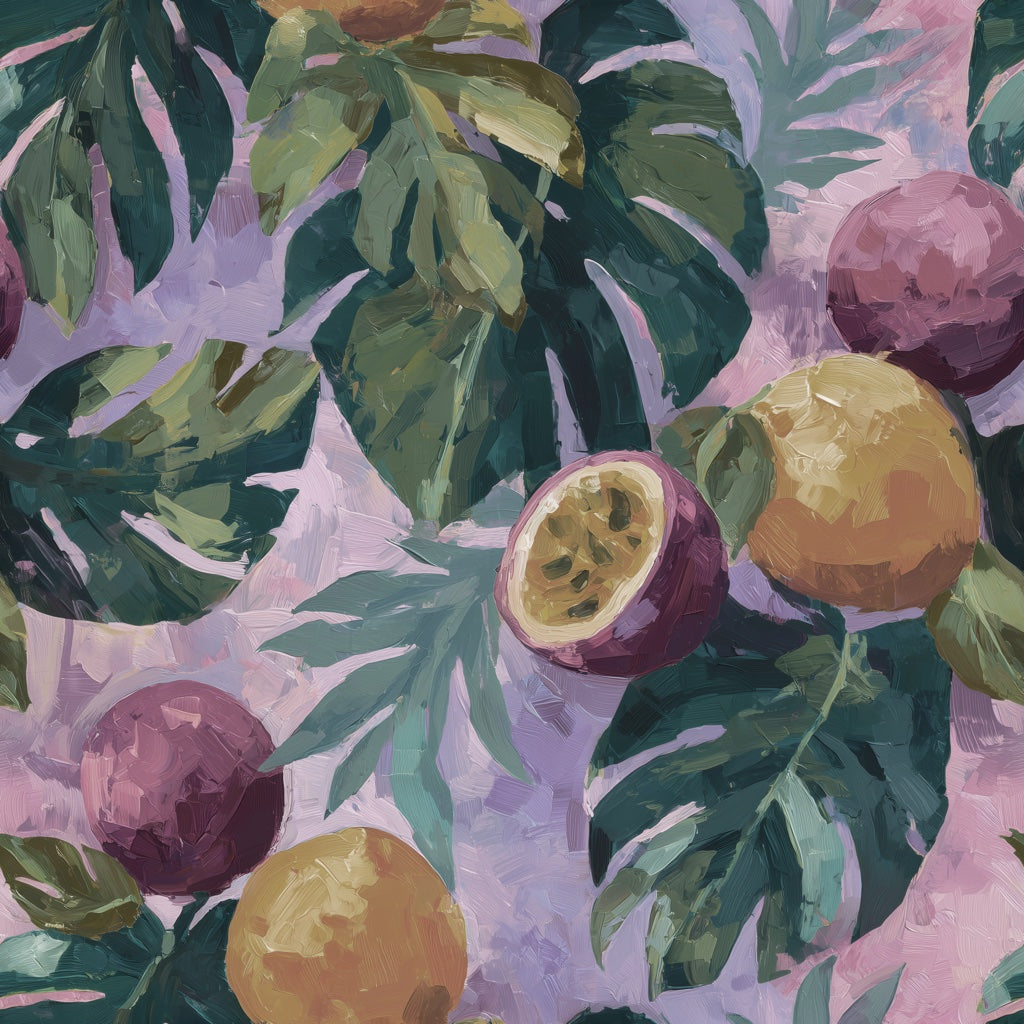 Tropical Wallpaper Fruits Leaves Decorative Mural pattern artwork