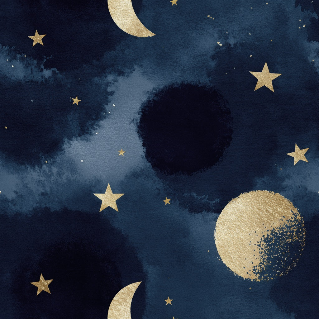 Celestial Wallpaper Stars Moon Decorative Mural pattern artwork