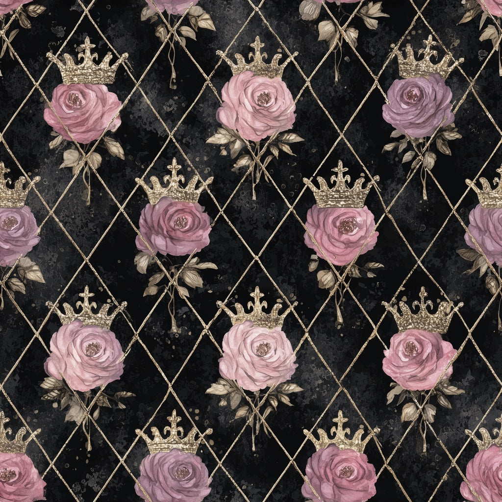 Vintage Roses Wallpaper Geometric Elegant Wall Decor pattern artwork