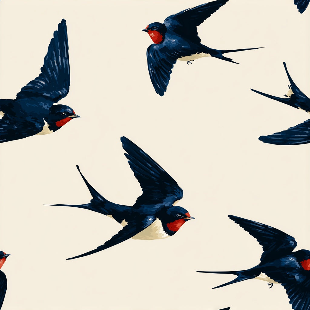 Swallows Wallpaper Birds Minimalist Decorative Mural pattern artwork
