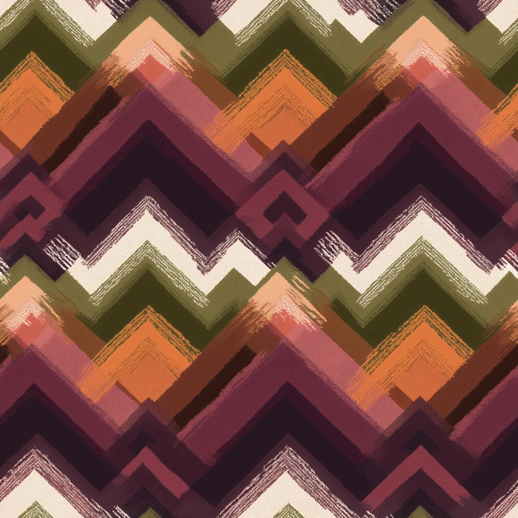 Abstract Chevron Wallpaper Zigzag Pattern Earthy Autumn Palette Decorative Mural pattern artwork
