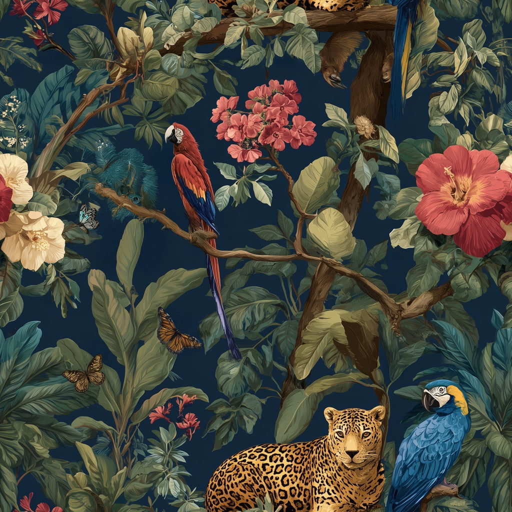 Tropical Wallpaper Flora Fauna Decorative Mural pattern artwork