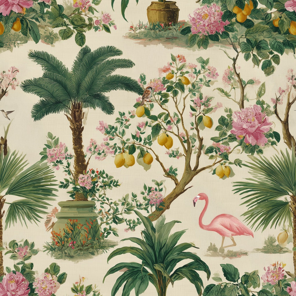Tropical Wallpaper Floral Vintage Removable Wall Decor pattern artwork