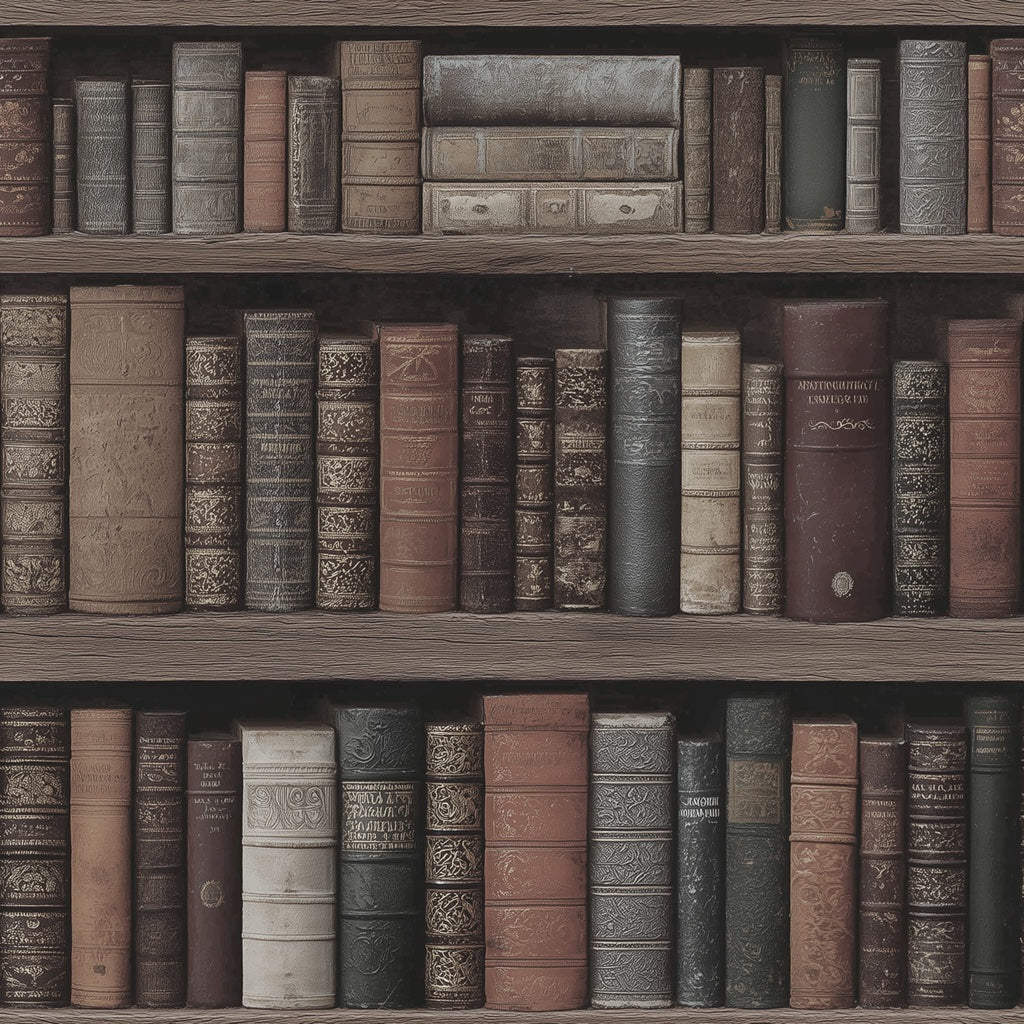 Bookshelf Wallpaper Vintage Antique Removable Wall Decor pattern artwork