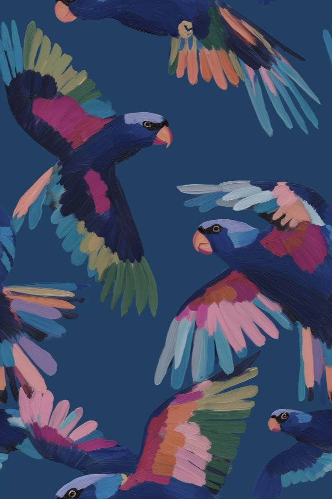 Birds Wallpaper Abstract Colorful Removable Wall Decor pattern artwork