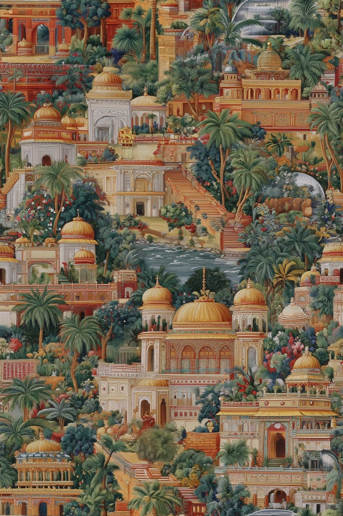 Exotic Architectural Wallpaper Scenic Landscape Wall Mural pattern artwork