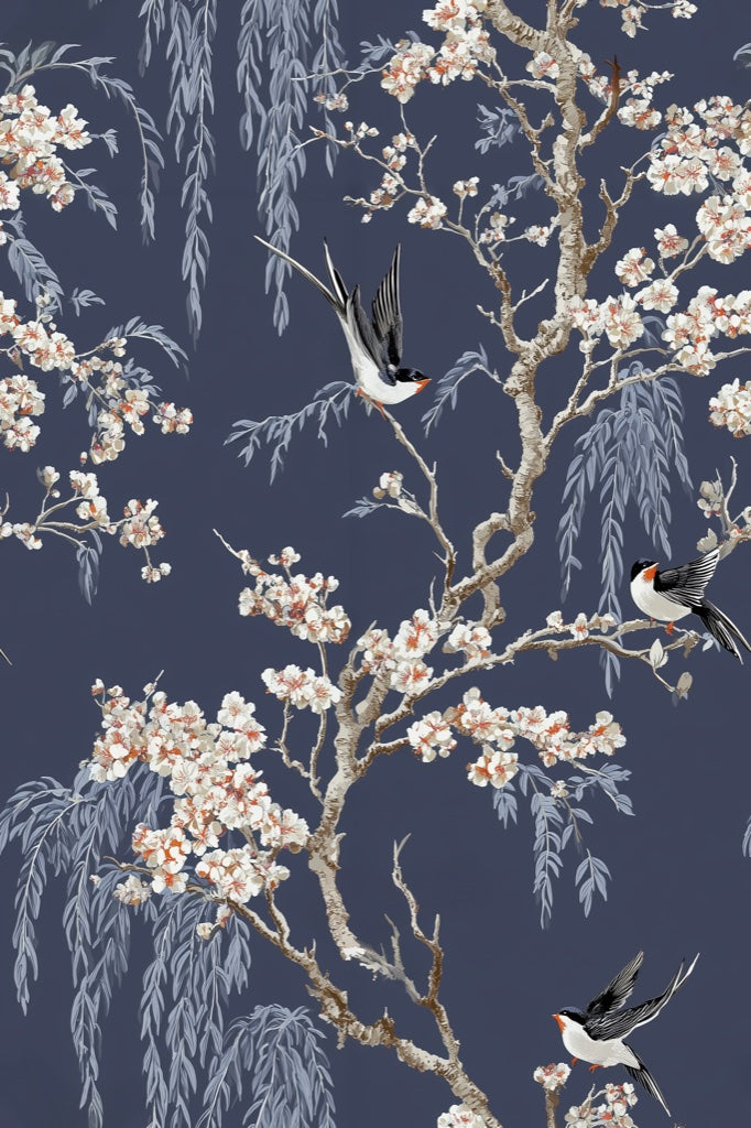 Chinoiserie Wallpaper Floral Vintage Decorative Mural pattern artwork