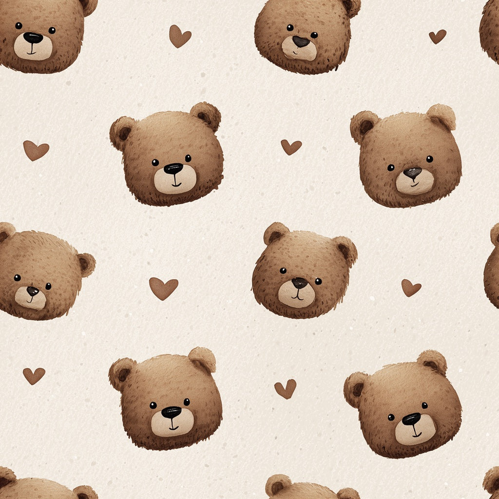 Bears Wallpaper Hearts Removable Cartoon Wall Decor pattern artwork