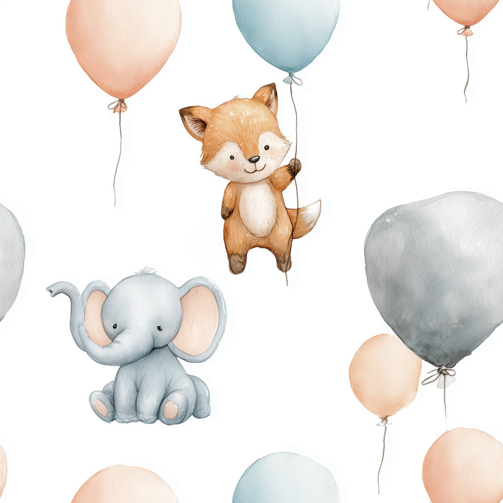 White Background Wallpaper Animal Playful Wall Mural pattern artwork