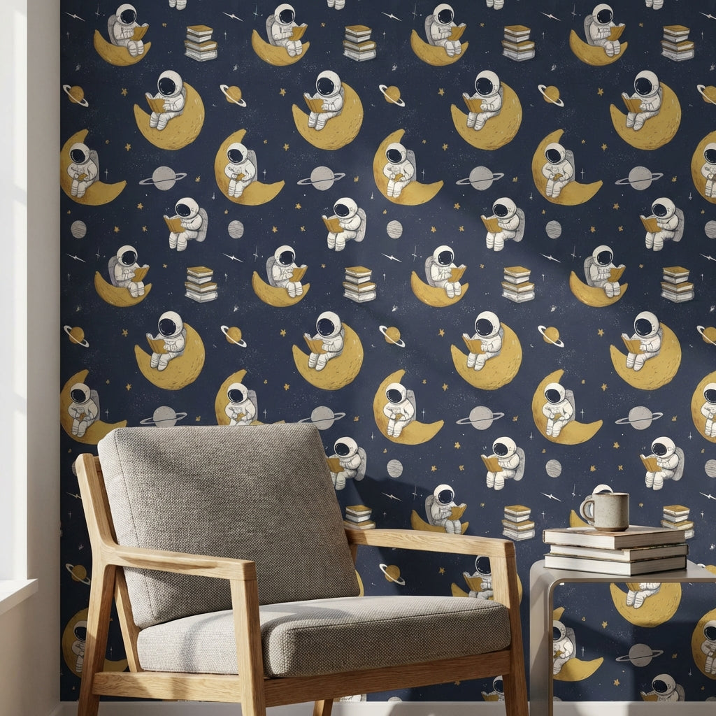 Space-Themed Wallpaper for Kids Bedrooms