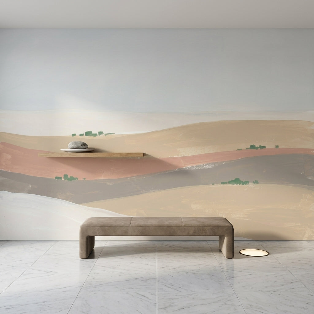 Abstract Landscape Wallpaper Rolling Hills Minimalist Wall Mural