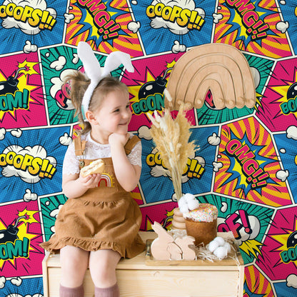 Vibrant Pop Art Comic Pattern Wallpaper