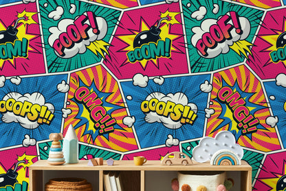Vibrant Pop Art Comic Pattern Wallpaper