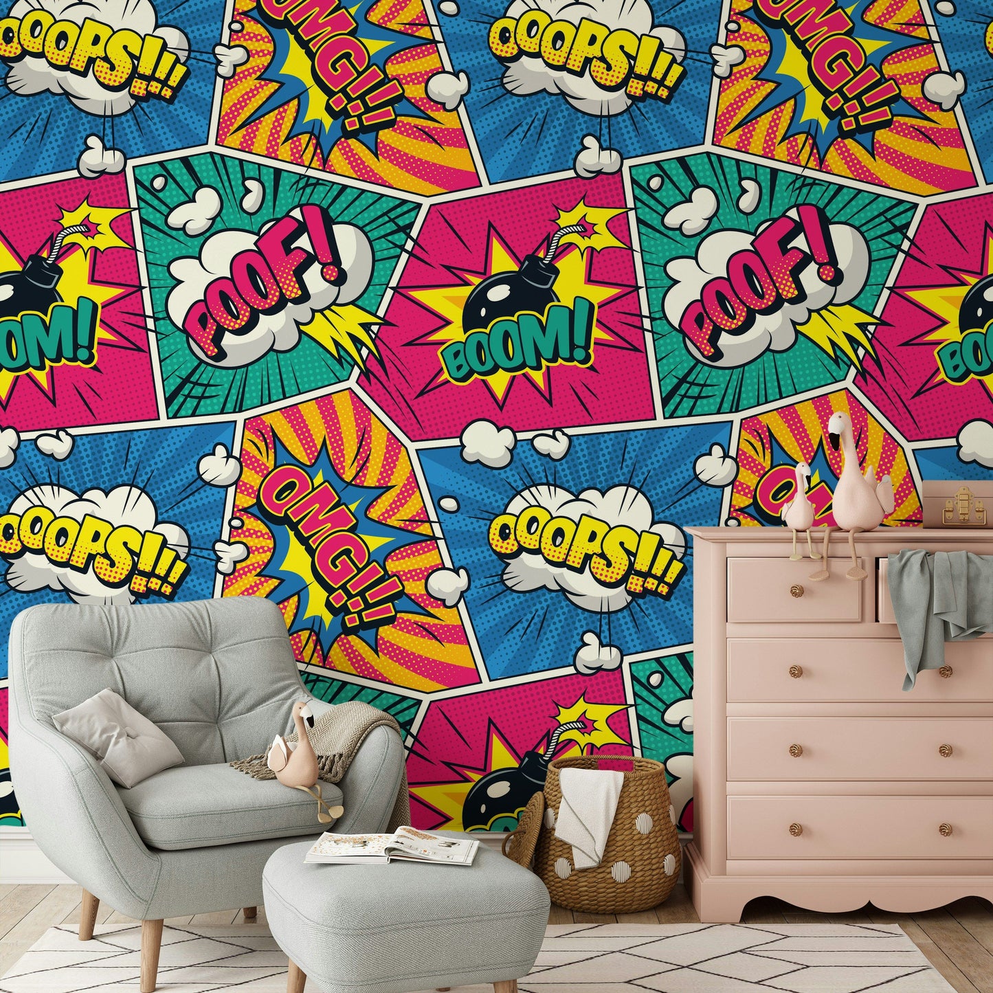 Pop Art Comic Wallpaper Retro Wall Mural