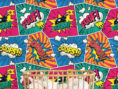 Vibrant Pop Art Comic Pattern Wallpaper
