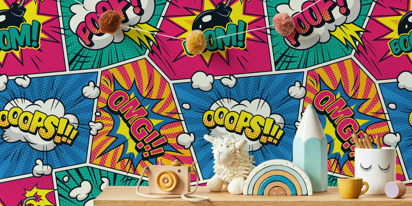 Pop Art Comic Wallpaper Retro Wall Mural