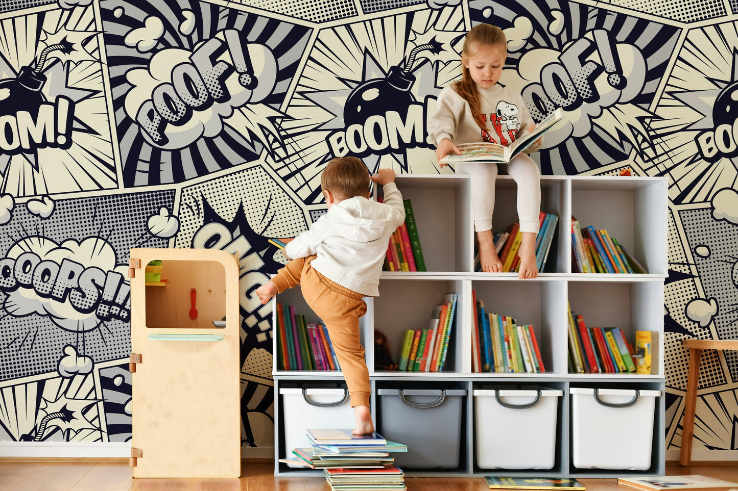 Monochrome Comic Wallpaper Pop Art Boom Wall Mural