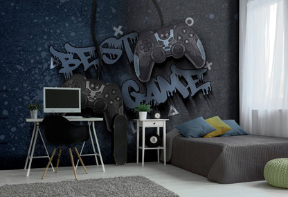 Dark Graffiti Gaming Controller Wall Mural