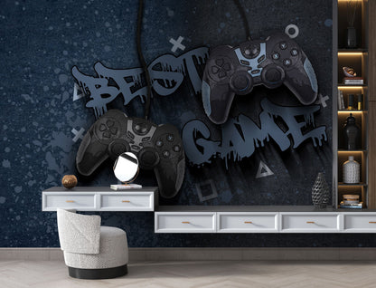 Dark Graffiti Gaming Controller Wall Mural