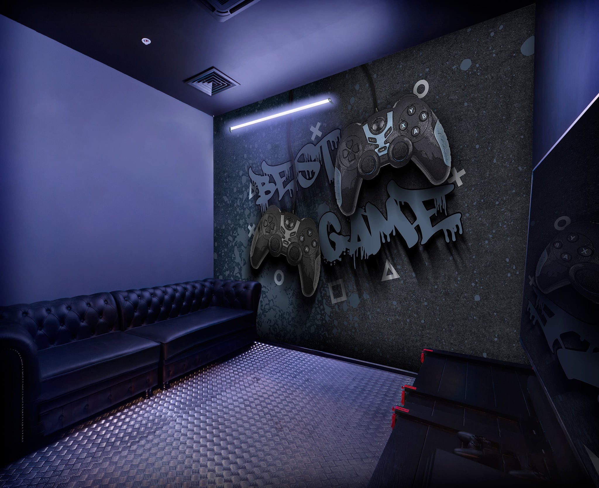 Dark Graffiti Gaming Controller Wall Mural
