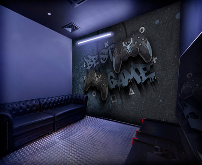 Dark Graffiti Gaming Controller Wall Mural