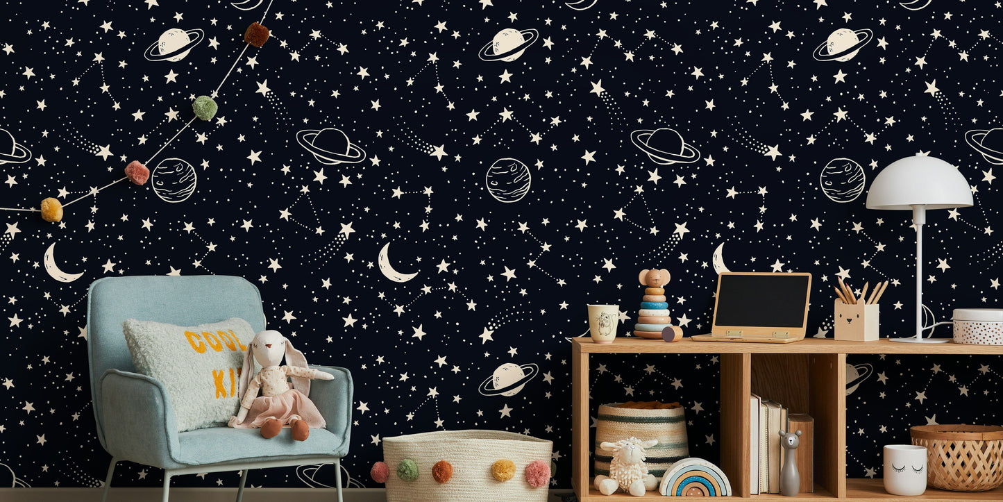 Space Constellation Wallpaper Galaxy Planet Wall Mural