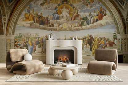 Beige Classical Renaissance Art Wall Mural