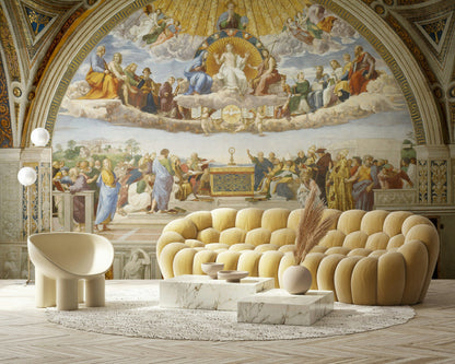 Beige Classical Renaissance Art Wall Mural