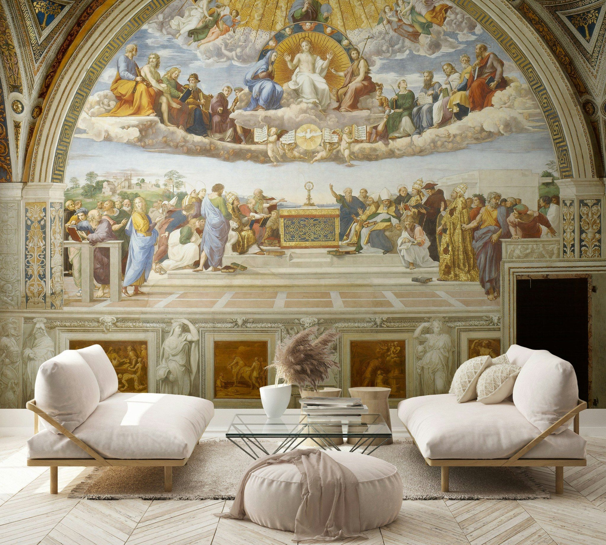 Beige Classical Renaissance Art Wall Mural