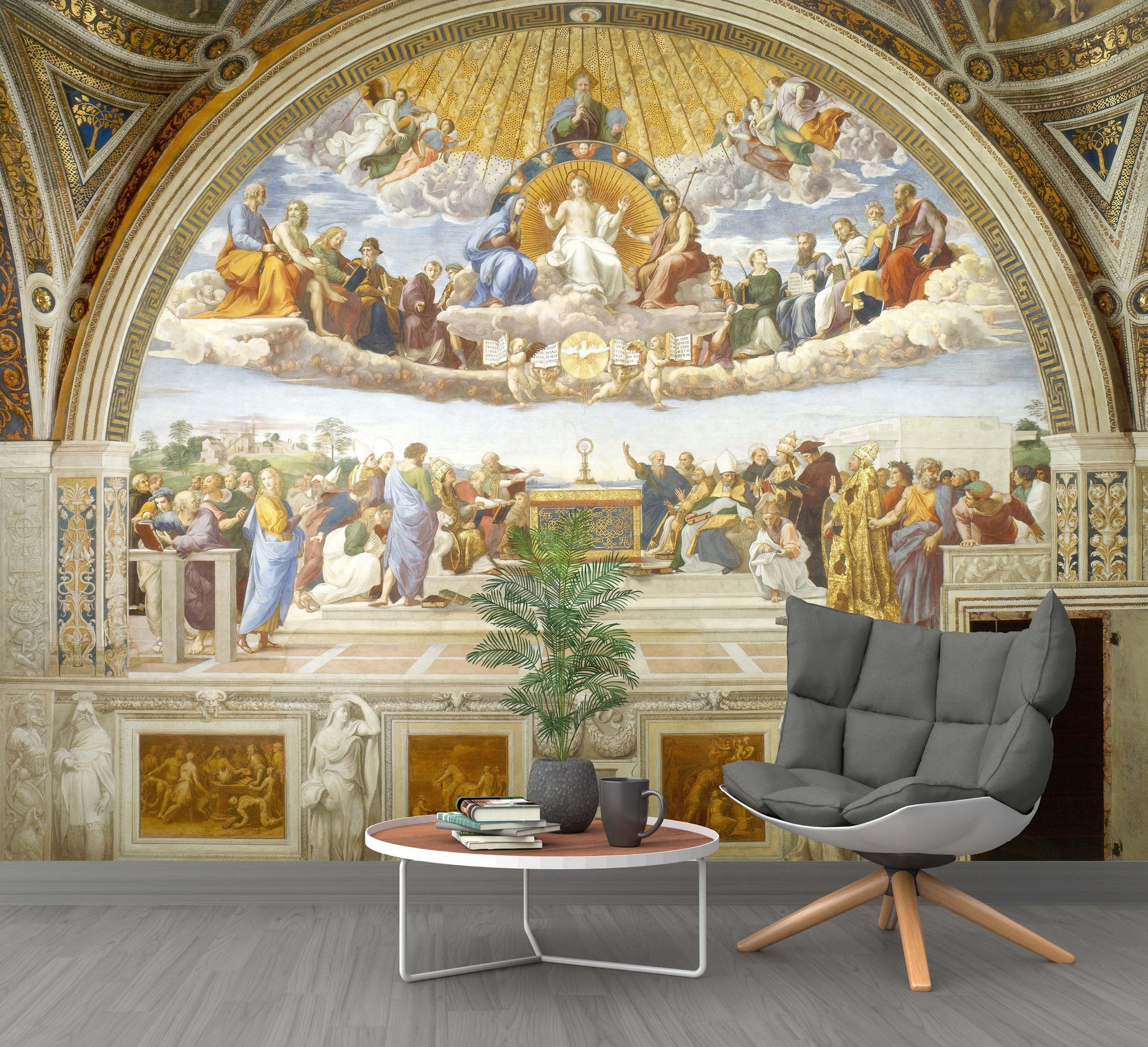 Beige Classical Renaissance Art Wall Mural