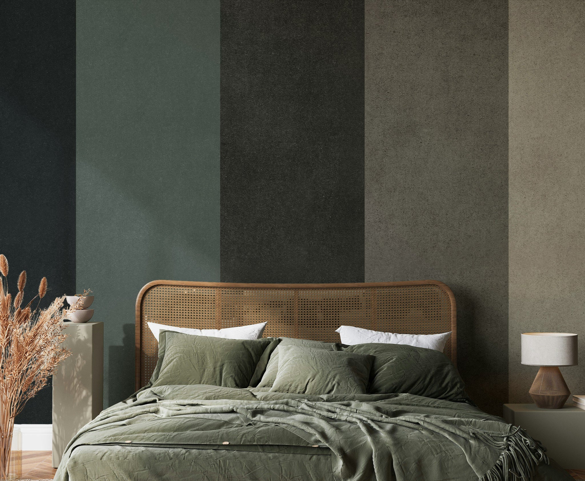 Moody Monochrome Vertical Stripe Wall Mural