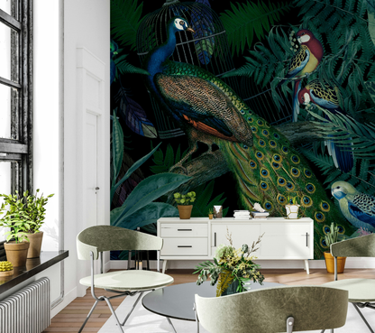 Jungle Birds Wallpaper Vibrant Botanical Wall Mural
