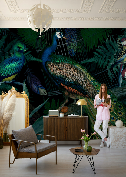 Jungle Birds Wallpaper Vibrant Botanical Wall Mural
