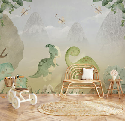 Dinosaur Landscape Wallpaper Kids Room Wall Mural