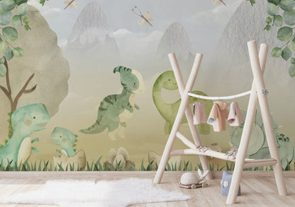 Dinosaur Landscape Wallpaper Kids Room Wall Mural