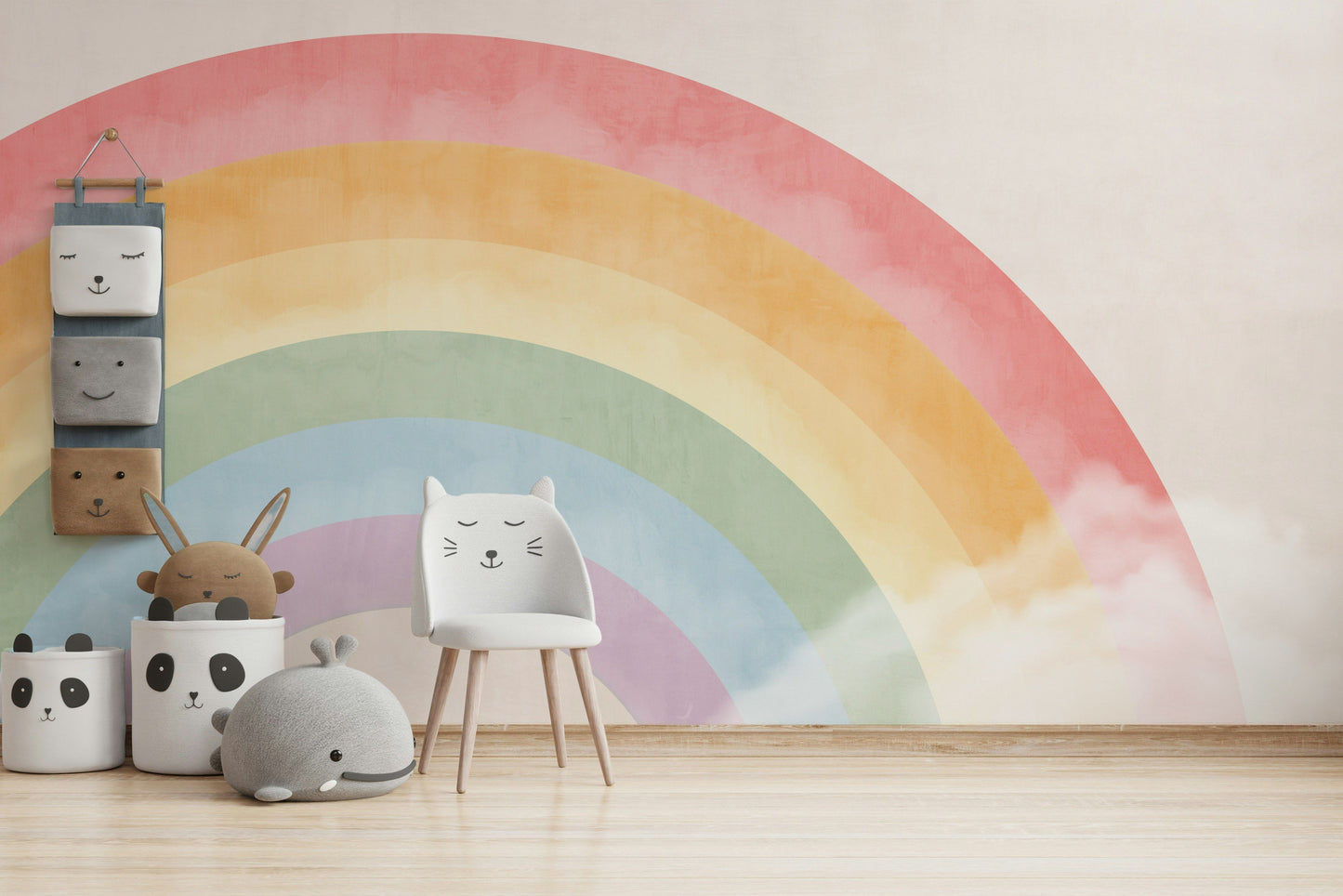 Rainbow Wallpaper Pastel Tone Wall Mural