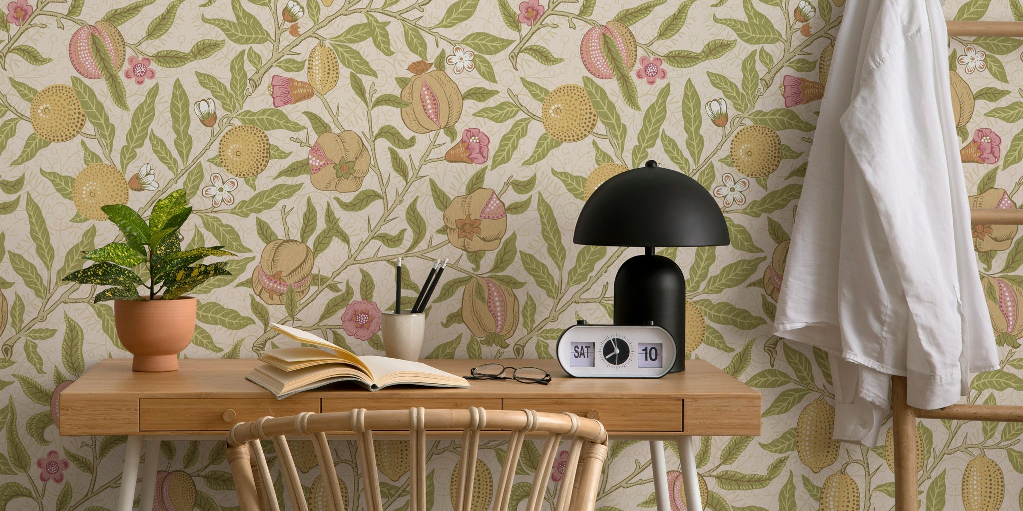 Fruit Tree Wallpaper Vintage Botanical Pattern Wall Mural