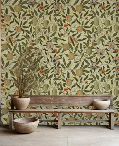 Botanical Fruit Wallpaper Vintage Citrus Pattern Wall Mural