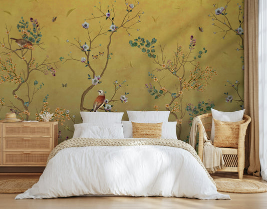Bird and Blossom Wallpaper Nature Scene Wall Mural