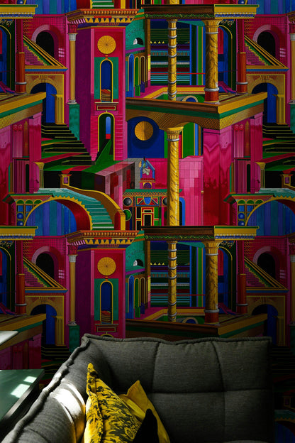 Vibrant Multicolor Geometric Architecture Wallpaper