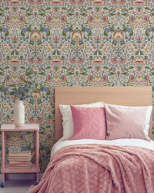 Vintage Floral Wallpaper Ornate Botanical Pattern Wall Mural